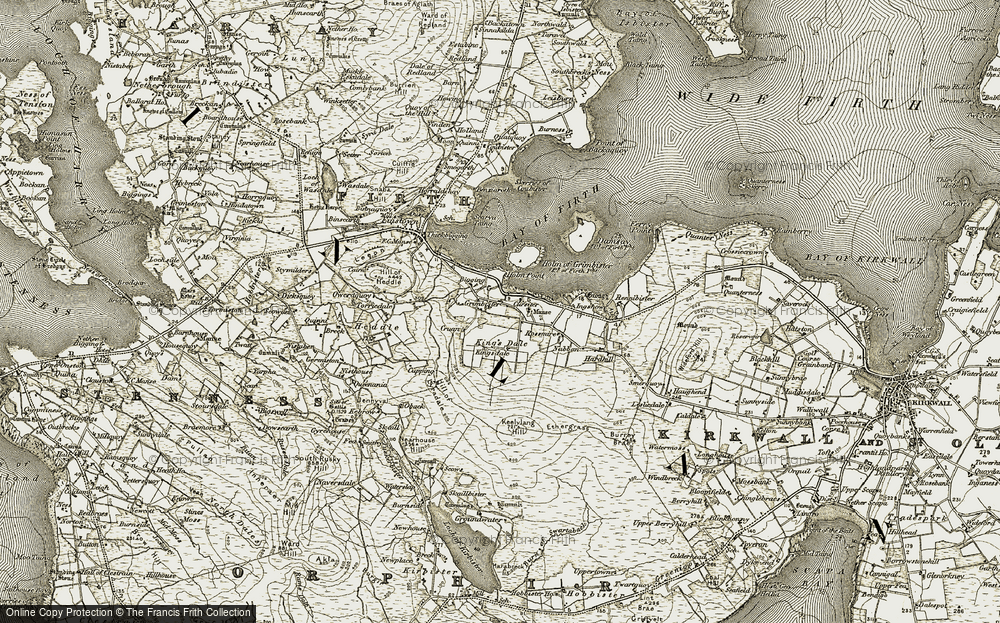 Old Map of Grimbister, 1911-1912 in 1911-1912