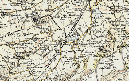 Old map of Alston Hall in 1903-1904