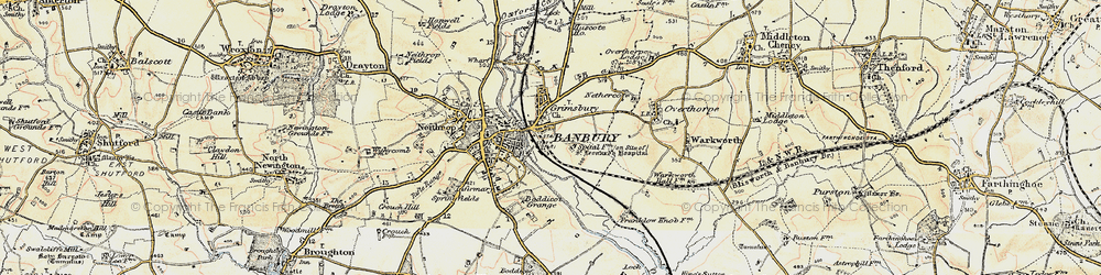 Old map of Grimsbury in 1898-1901