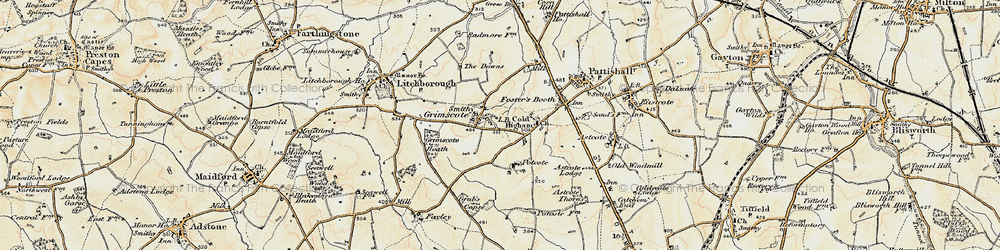Old map of Grimscote in 1898-1901