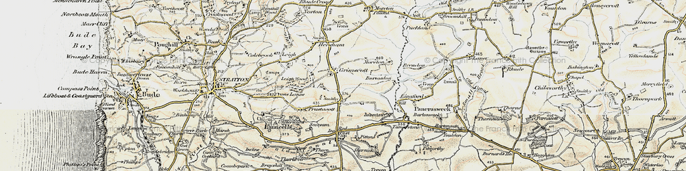 Old map of Grimscott in 1900