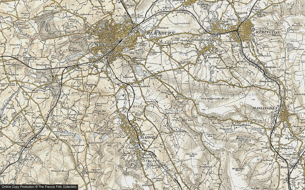 Old Map of Grimshaw, 1903 in 1903