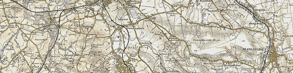 Old map of Grimshaw in 1903