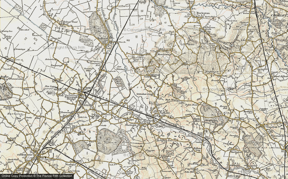Old Map of Grimshaw Green, 1902-1903 in 1902-1903