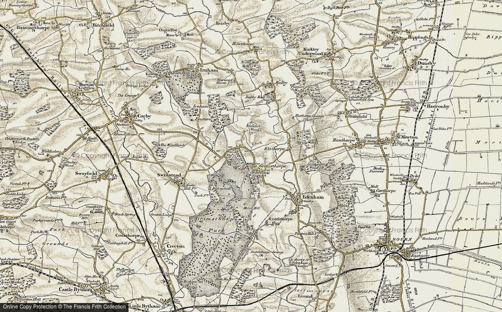 Old Map of Historic Map covering Breache's Wood in 1901-1903