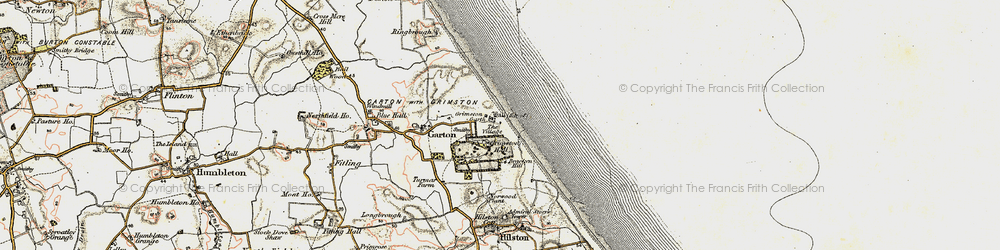 Old map of Grimston Garth in 1903-1908