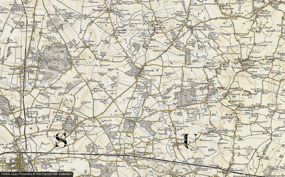 Old Map of Historic Map covering Baileypool Br in 1901