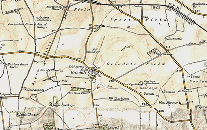 Old map of Grindale in 1903-1904