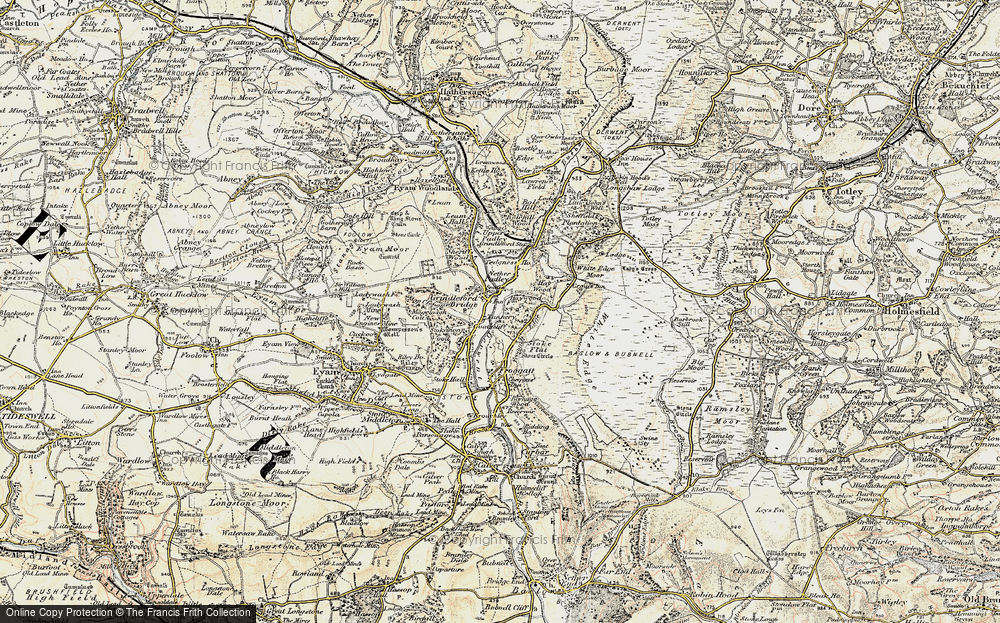 Old Map of Grindleford, 1902-1903 in 1902-1903