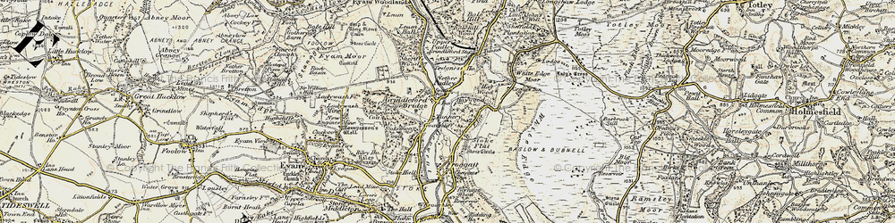 Old map of Grindleford in 1902-1903