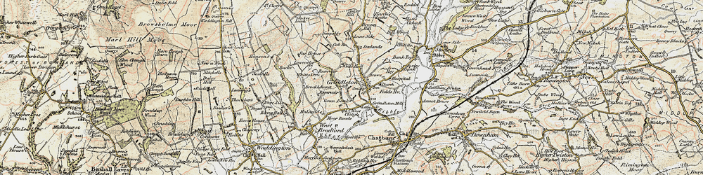 Old map of Grindleton in 1903-1904