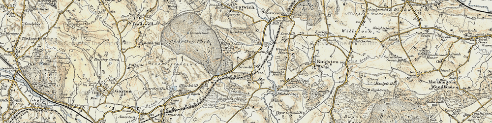 Old map of Grindley in 1902