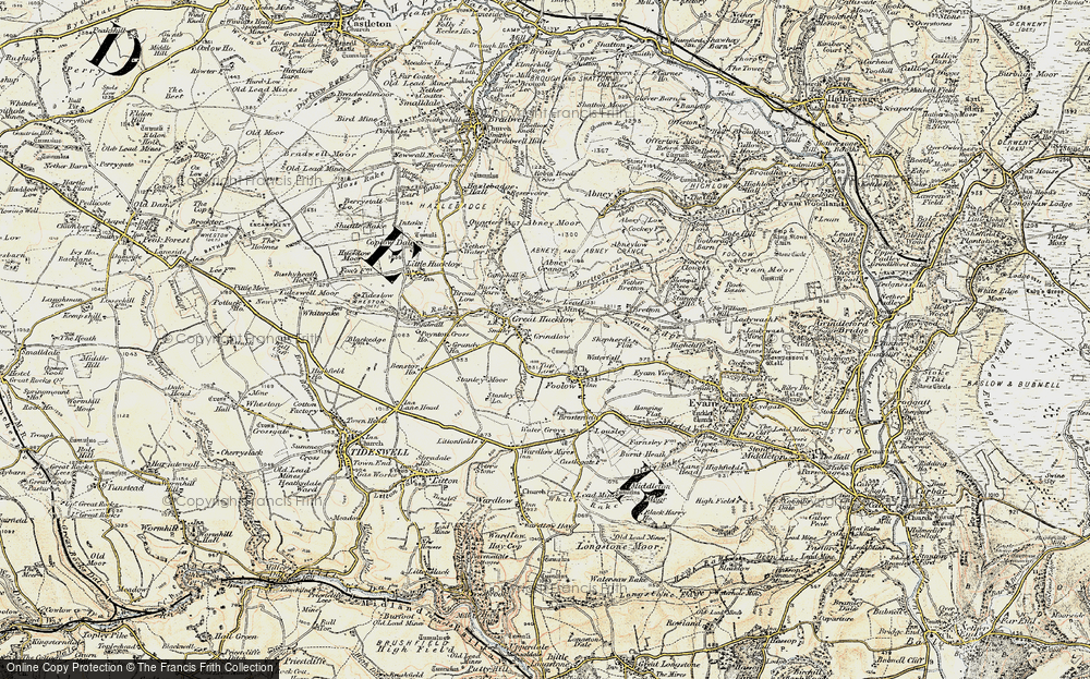 Old Map of Grindlow, 1902-1903 in 1902-1903