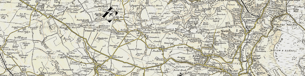 Old map of Grindlow in 1902-1903