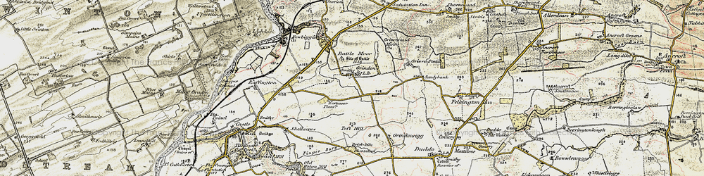 Old map of Battle Moor in 1901-1903