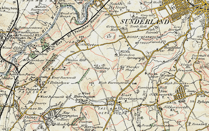 Old map of Grindon in 1901-1904