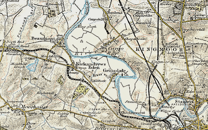 Old map of Grinsdale in 1901-1904