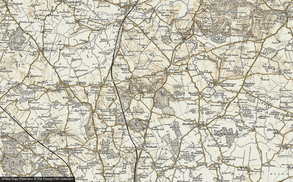 Old Map of Historic Map covering Woodstile in 1902