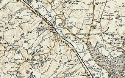 Old map of Grinstead Hill in 1899-1901