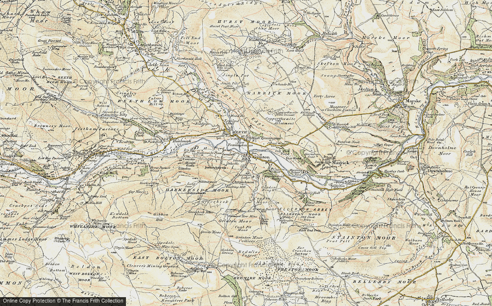 Old Map of Grinton, 1903-1904 in 1903-1904