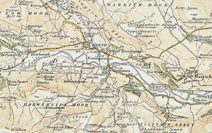 Old map of Grinton in 1903-1904