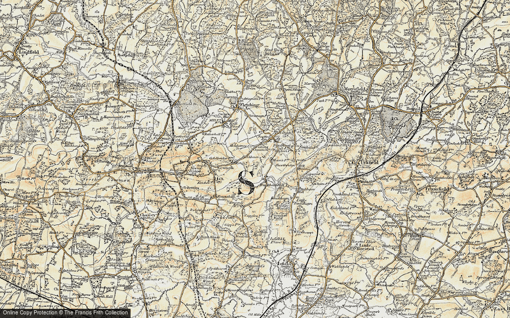 Old Map of Grisling Common, 1898 in 1898
