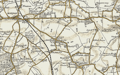 Old map of Griston in 1901-1902
