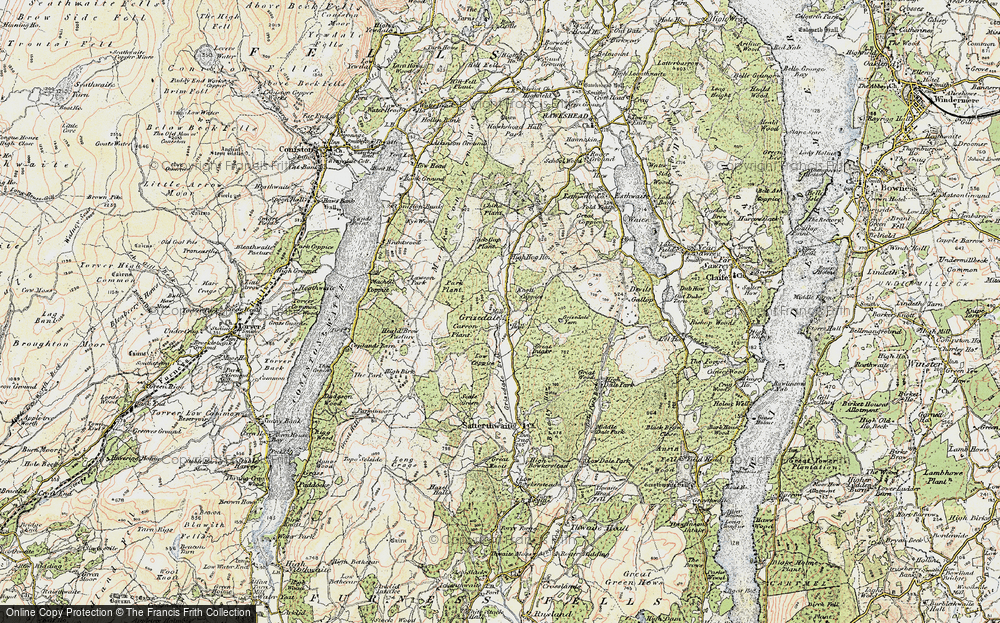 Old Map of Historic Map covering Bogle Crag in 1903-1904