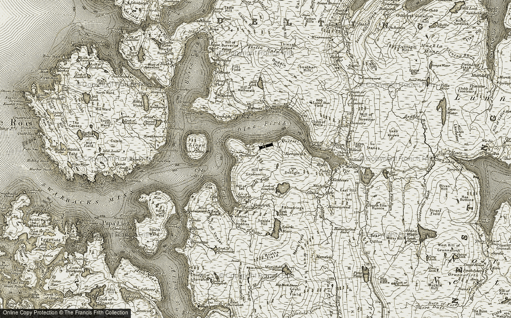Old Map of Grobsness, 1911-1912 in 1911-1912