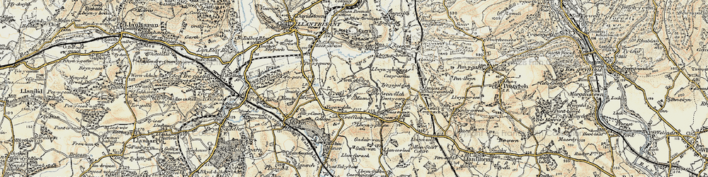 Old map of Rhiwsaeson in 1899-1900