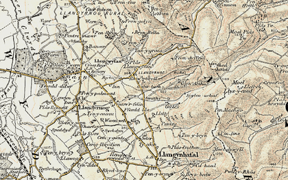 Old map of Moel Arthur in 1902-1903