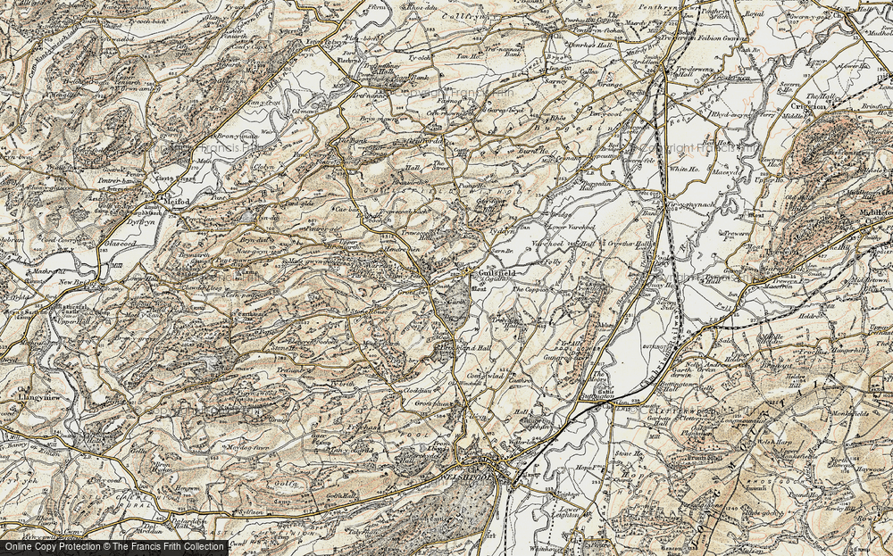 Old Map of Historic Map covering Garth in 1902-1903