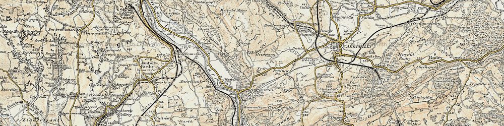 Old map of Groes-wen in 1899-1900