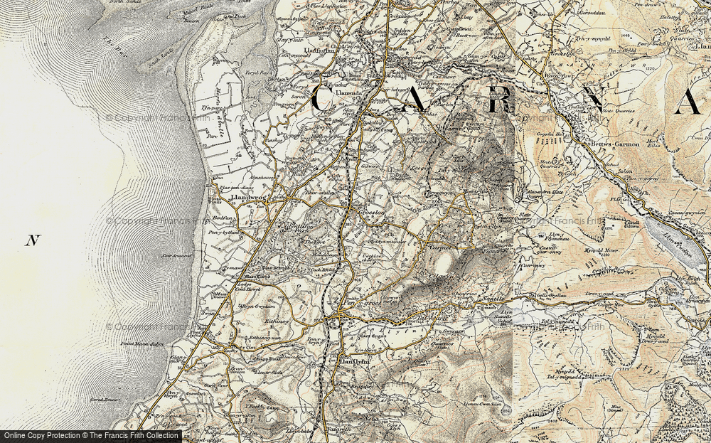 Old Map of Groeslon, 1903-1910 in 1903-1910