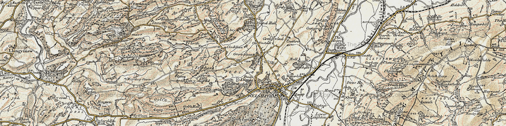 Old map of Groespluan in 1902-1903