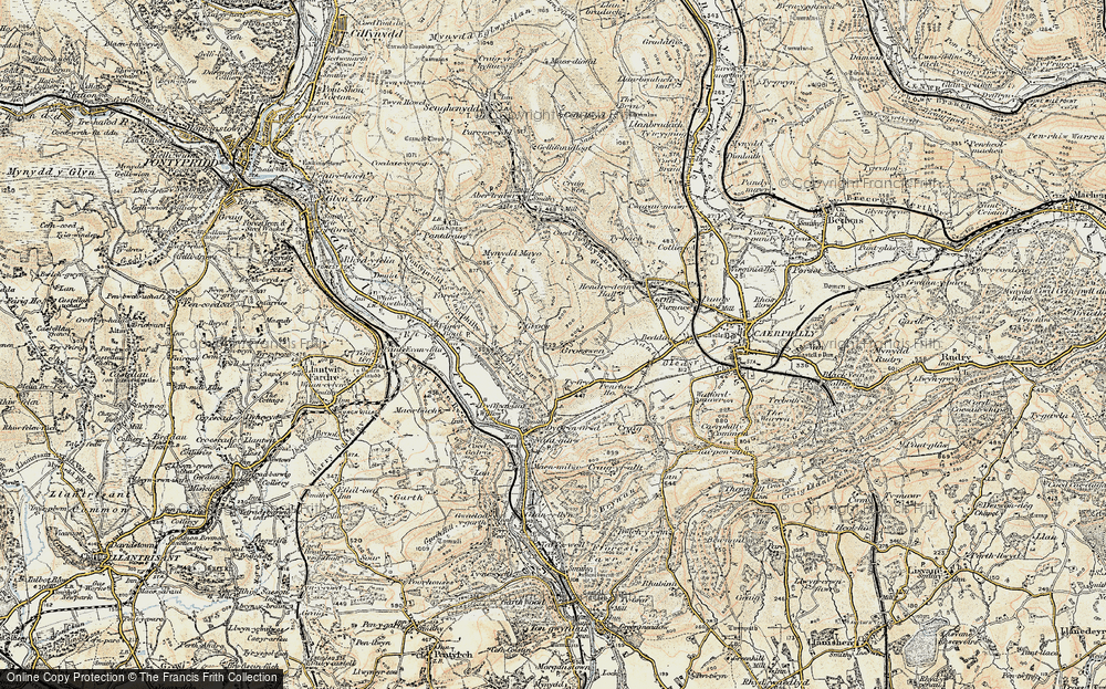Old Map of Groeswen, 1899-1900 in 1899-1900
