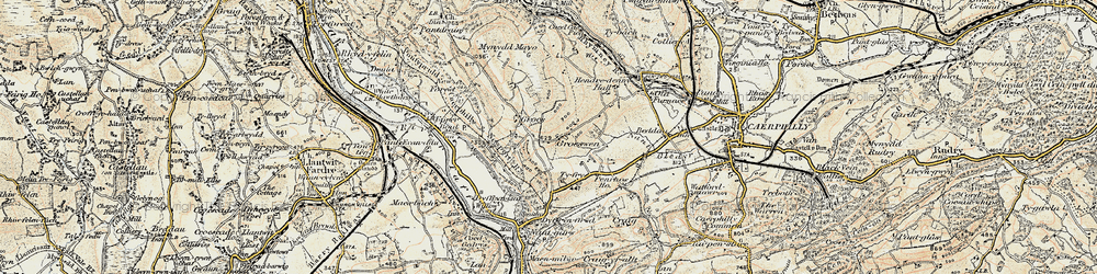 Old map of Groeswen in 1899-1900