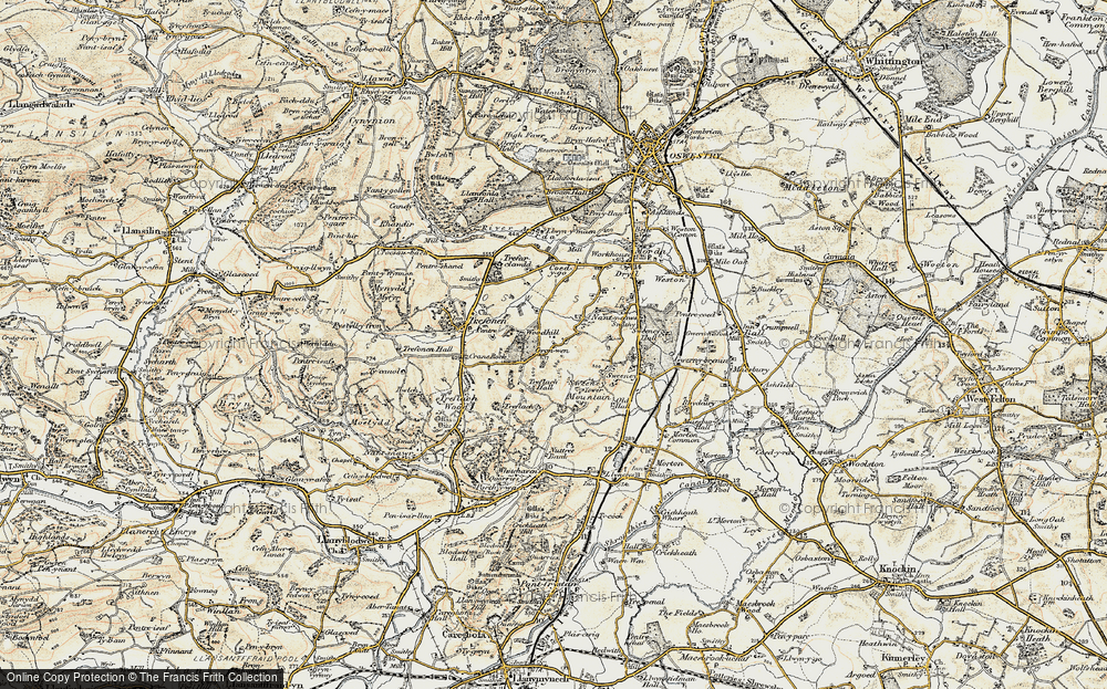 Old Map of Historic Map covering Woodhill in 1902-1903