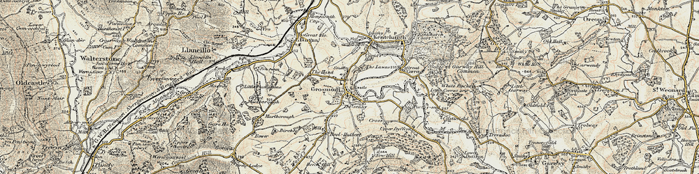 Old map of Grosmont in 1899-1900