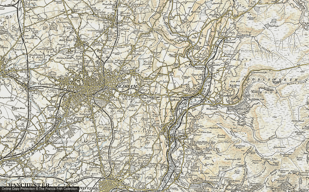 Old Map of Grotton, 1903 in 1903