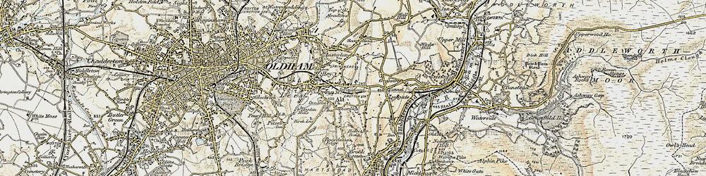 Old map of Grotton in 1903