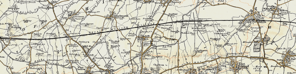 Old map of Bradfield Barn in 1897-1899