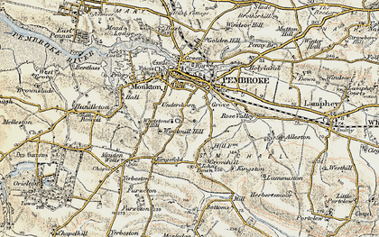 Old map of Grove in 1901-1912
