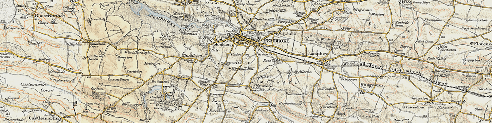 Old map of Grove in 1901-1912