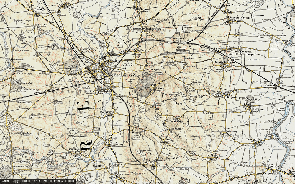 Old Map of Historic Map covering Crow Holt in 1902-1903
