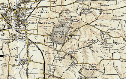 Old map of Grove in 1902-1903