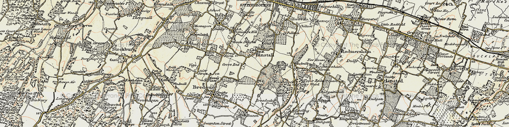 Old map of Grove End in 1897-1898