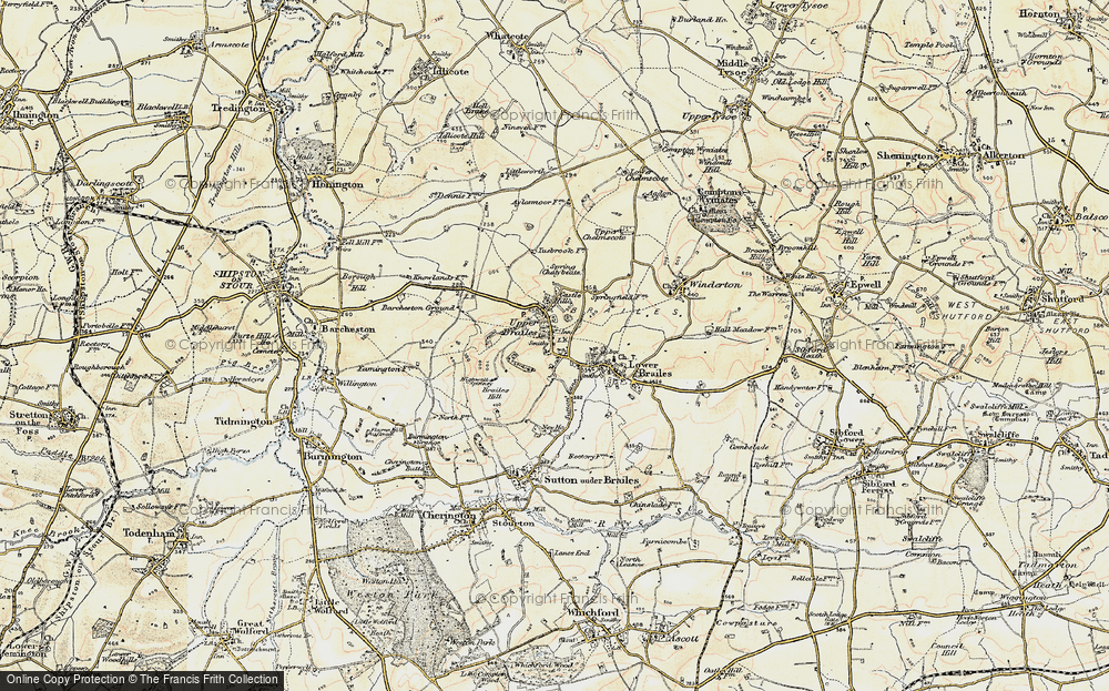 Old Map of Historic Map covering Brailes Hill in 1899-1901