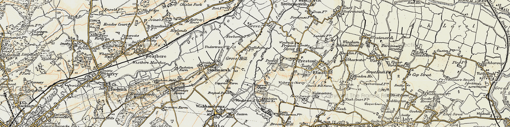 Old map of Grove Hill in 1898-1899