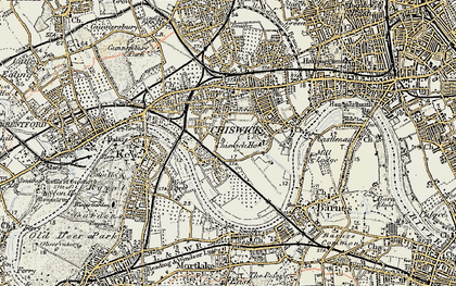 Old map of Grove Park in 1897-1909